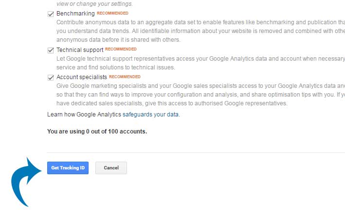Get Google Analytics Tracking ID